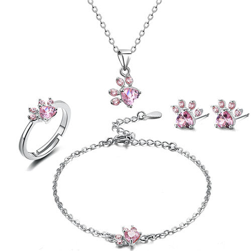 Dog Paw Jewelry Sets for Women