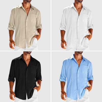 Casual Long Sleeve Shirt With Polo Collar