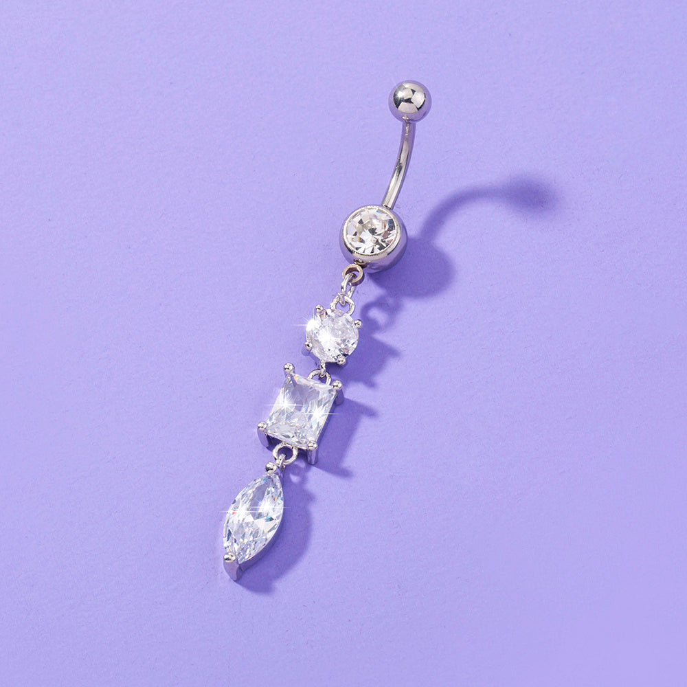 Shining Zircon Navel Piercing Jewelry For Women