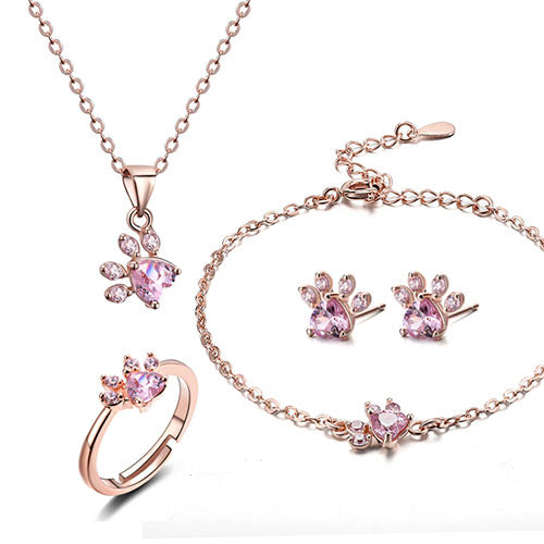 Dog Paw Jewelry Sets for Women