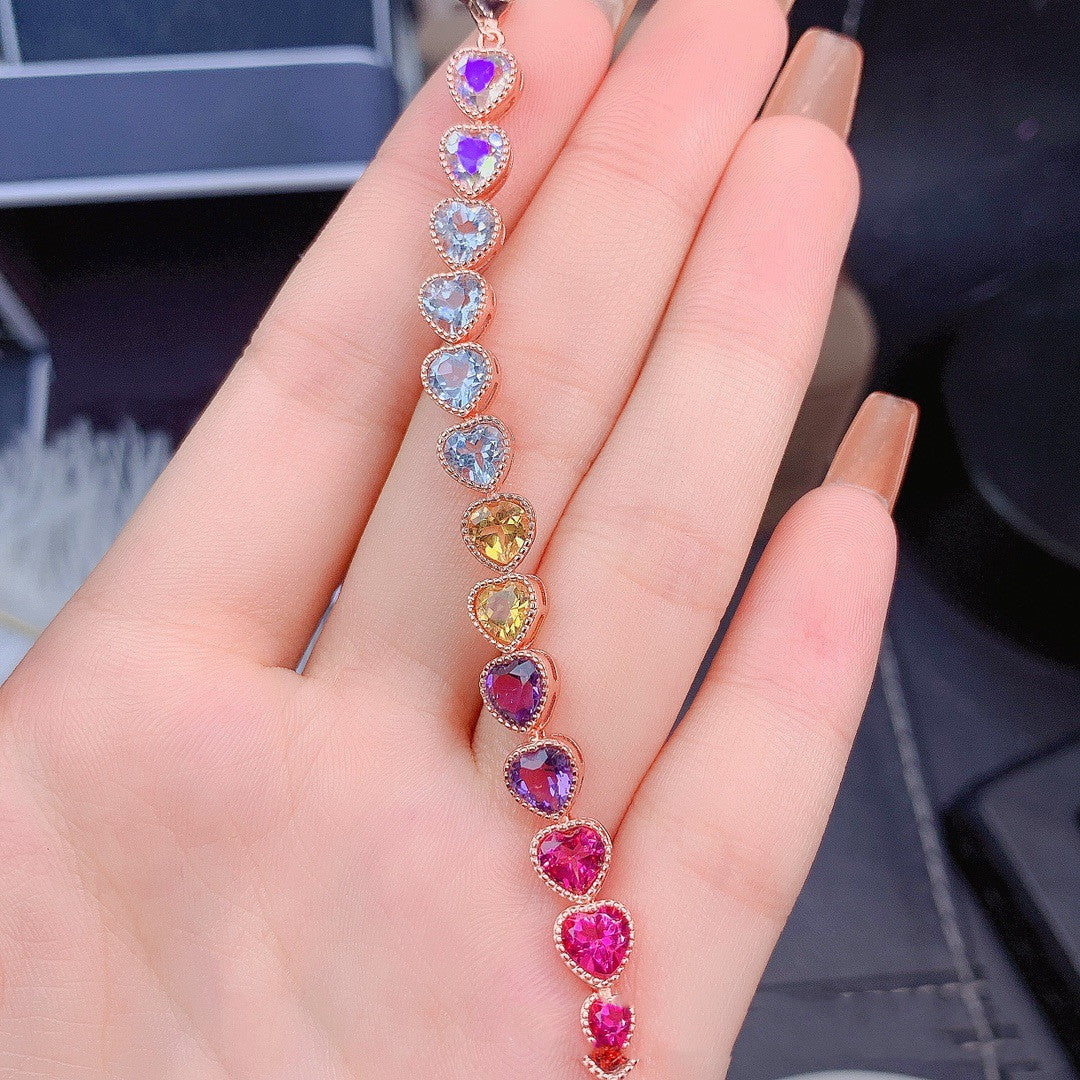 Natural Color Gemstone Bracelet For Women