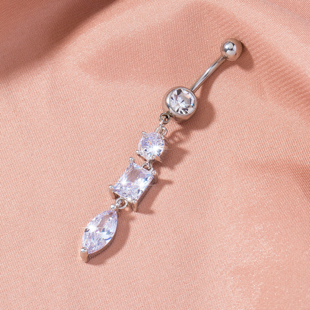 Shining Zircon Navel Piercing Jewelry For Women