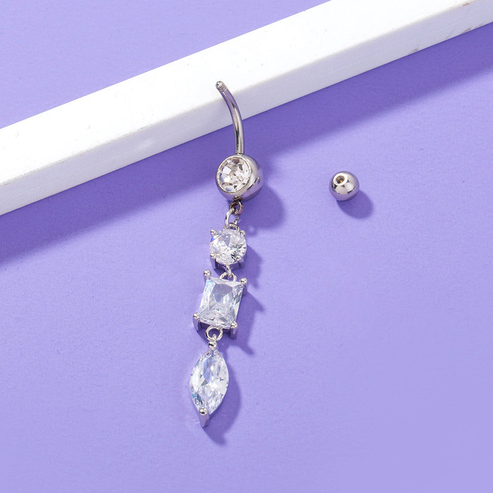 Shining Zircon Navel Piercing Jewelry For Women