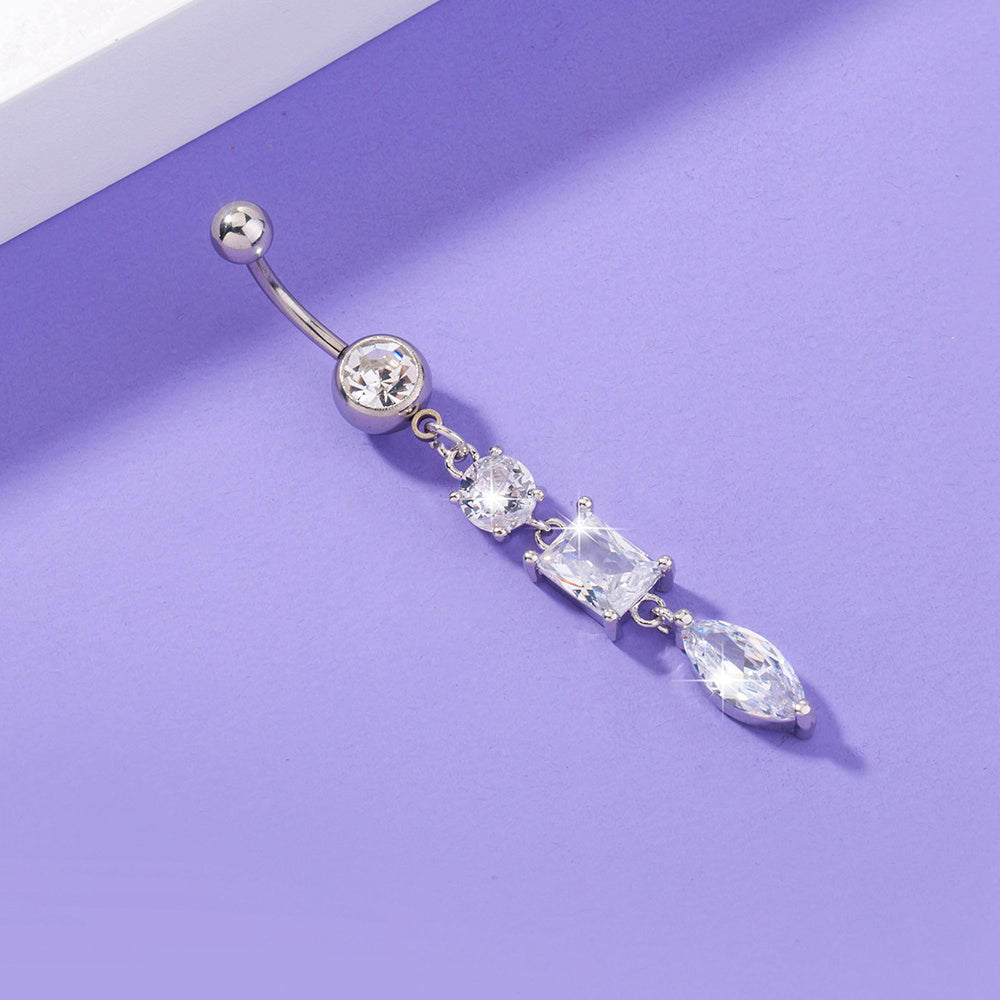 Shining Zircon Navel Piercing Jewelry For Women