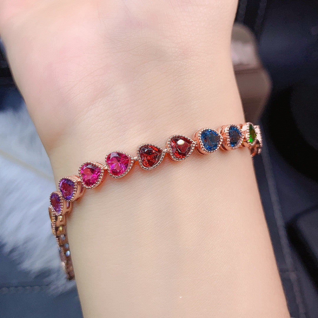 Natural Color Gemstone Bracelet For Women