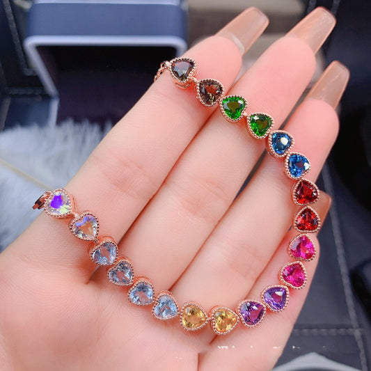 Natural Color Gemstone Bracelet For Women