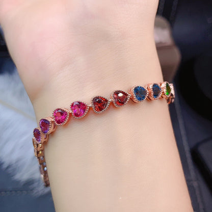 Natural Color Gemstone Bracelet For Women